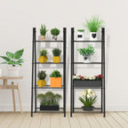 4-Tier Metal Ladder Plant Stand - Decorative Indoor/Outdoor Flower Holder & Display Shelf for Succulents