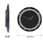 12-Inch Modern Black Wall Clock - Silent Battery Operated Large Decorative Clock for Living Room & Farmhouse,