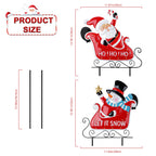 2-Pack Solar Christmas Metal Garden Stakes - LED Lighted Sleigh Signs for Pathway & Lawn Decor