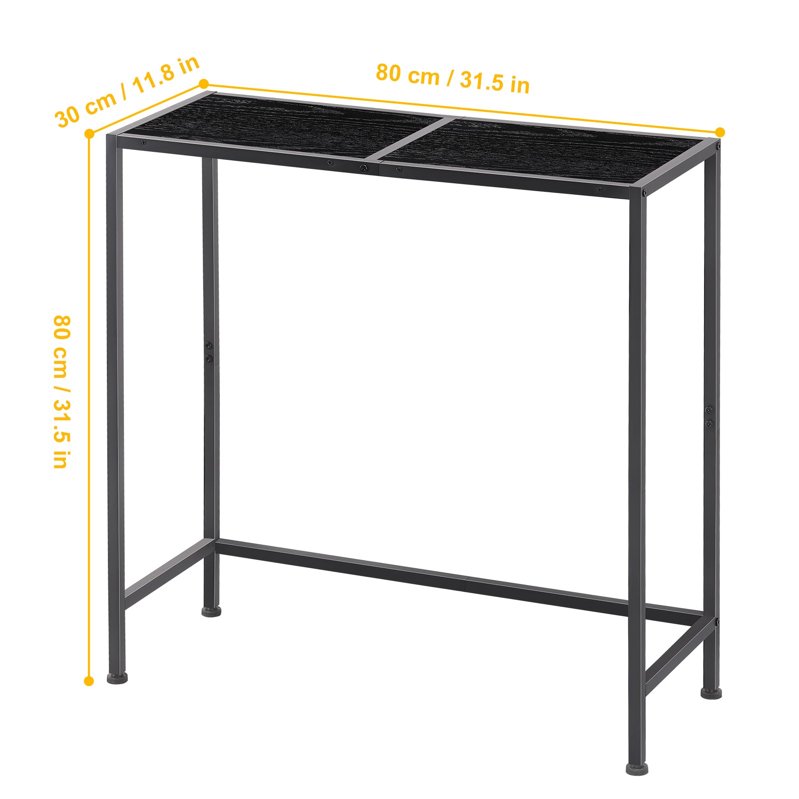 31.5" Industrial Console Table with Sturdy Metal Frame - Multi-Purpose Sofa Table for Entryway, Office Reception & Living Room, Black