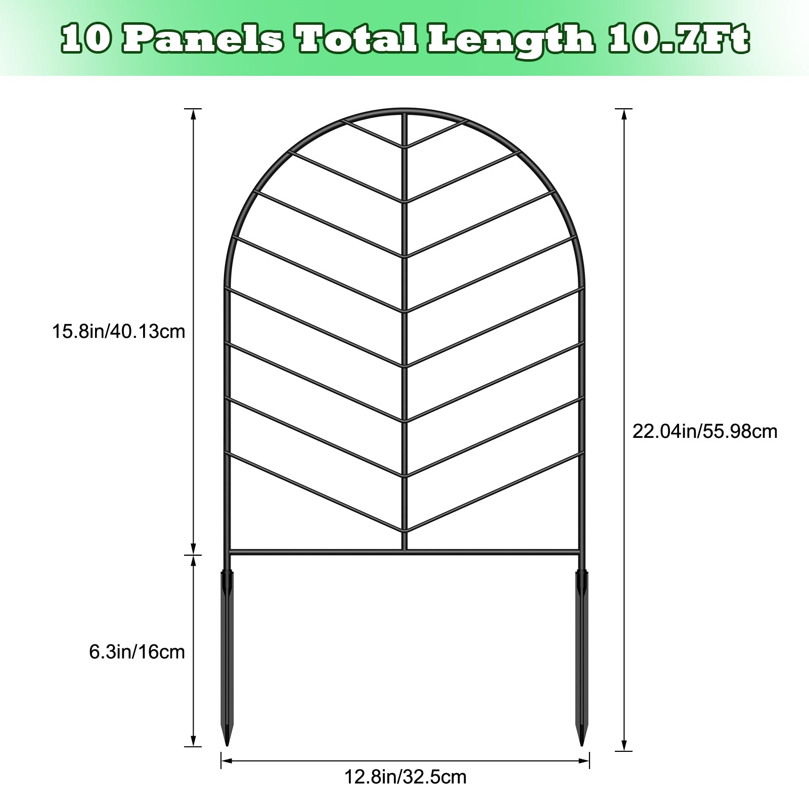 Leaf Pattern Decorative Garden Fence 10-Pack, Plastic Nailing Animal Guardrail & Plant Climbing Trellis