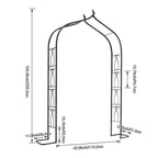 7FT Gothic Metal Garden Arch Arbor - Heavy Duty Trellis for Climbing Plants - Elegant Wedding Arch for Outdoor Ceremonies