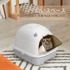 Enclosed Cat Litter Box with Lid, Large Space for Cats, Drawer Type Cat Toilet