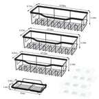 4 Pack Shower Caddy Wall Hung Bathroom Organizer, Sticky Storage Basket, Easy Installation