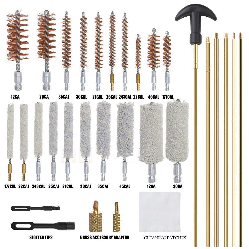 Universal Firearm Maintenance Set - Versatile Brush Collection for Rifles, Pistols, and Shotguns with Portable Storage Case