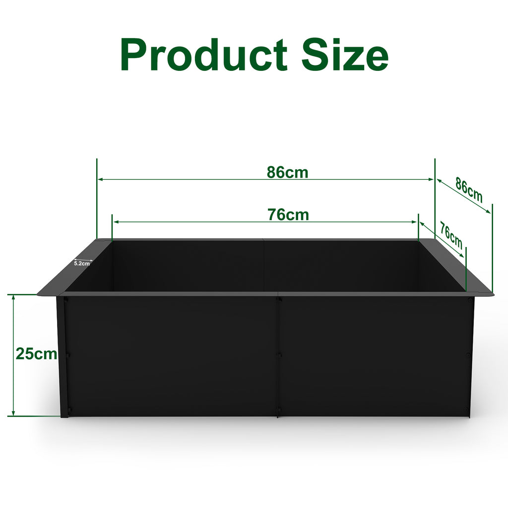 32-Inch Square Fire Pit Liner Insert for Outdoor DIY