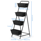 4-Tier Vertical Garden Planter Box - Freestanding Raised Bed with Drainage Holes for Patio & Yard