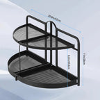2-Tier Corner Bathroom Counter Organizer - Space-Saving L-Shaped Vanity Shelf for Makeup & Skincare