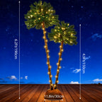 Artificial Christmas Palm Tree - Double-Trunk Lighted Tropical Xmas Trees