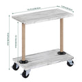 Rolling Narrow End Table for Livingroom Sofa Side Table with Wheel Wood Small Nightstand Table for Bedroom Living Room Sofa Office