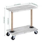 Rolling Narrow End Table for Livingroom Sofa Side Table with Wheel Wood Small Nightstand Table for Bedroom Living Room Sofa Office