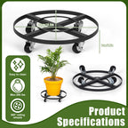 2-Pack Heavy Duty Metal Plant Caddy with 360Â¡Ã£ Wheels