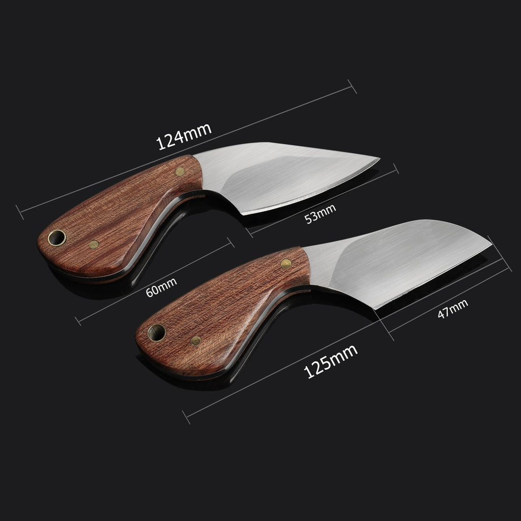 2-Piece Set Durable Stainless Steel Full Tang Camping Knives with Protective Sheaths for Outdoor Activities