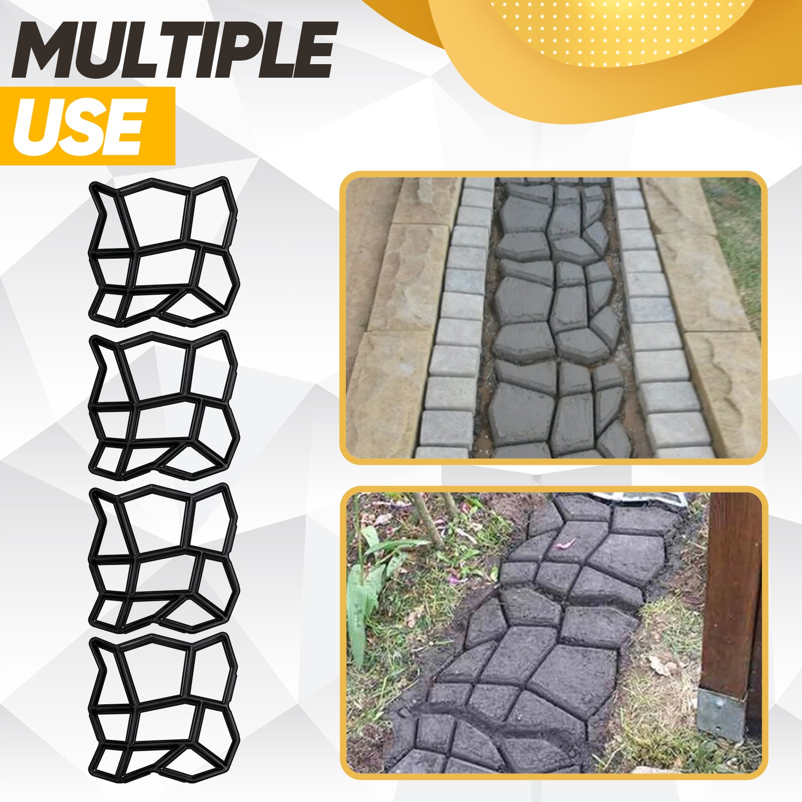 Walk Path Maker Unique Stone Mold for Paving Concrete Pavement Stepping Stones Garden Walkway