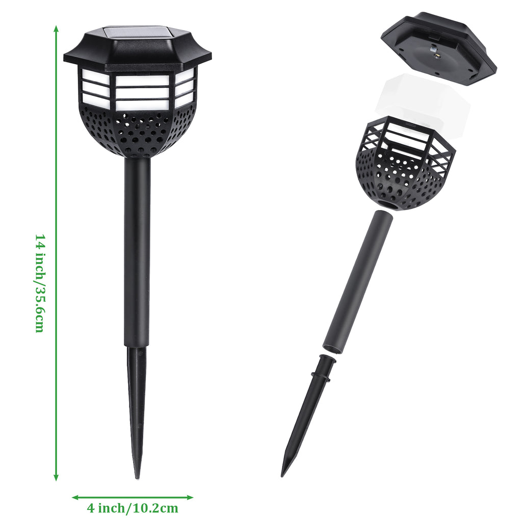 4 Pack Retro Solar Garden Path Lights Waterproof Landscape Stake Lamp