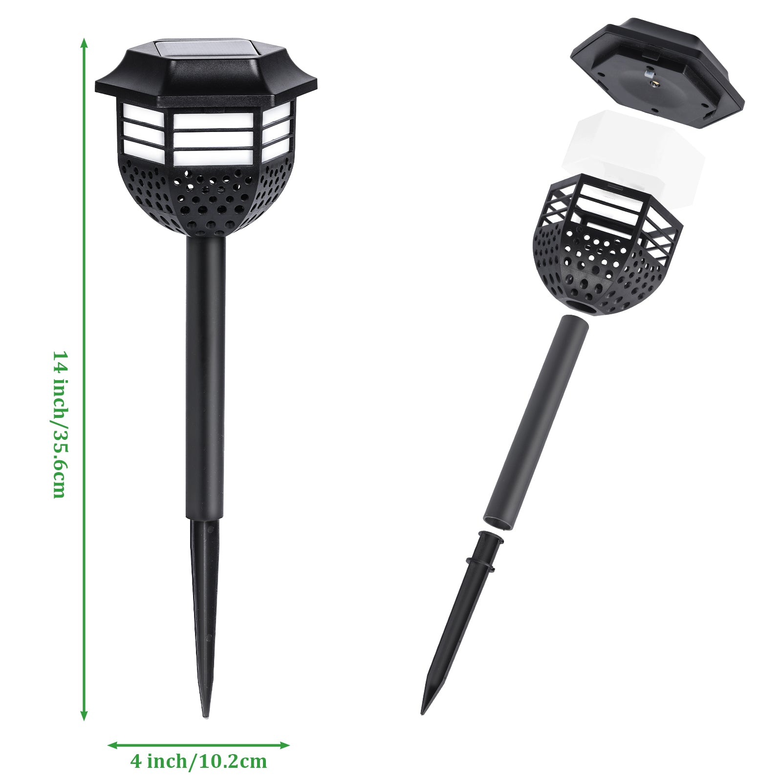4 Pack Retro Solar Garden Path Lights Waterproof Landscape Stake Lamp