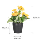 Artificial Sunflower Bonsai Potted Plant, Small Faux Floral Decoration for Home Office Desktop & Table Centerpiece