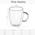 16.9oz Double Wall Glass Coffee Mugs - Insulated Clear Glass Cups with Handles, Set of 2 for Hot & Cold Drinks