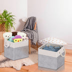 2-Pack Decorative Fabric Storage Bins with Rope Handles - Collapsible Closet Organizers for Nursery & Home