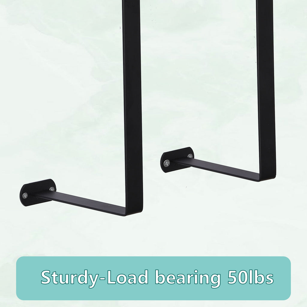 Wall Mounted Bathroom Towel Rack with Wooden Shelf - Metal Holder for Rolled Bath Towels in RVs & Small Spaces
