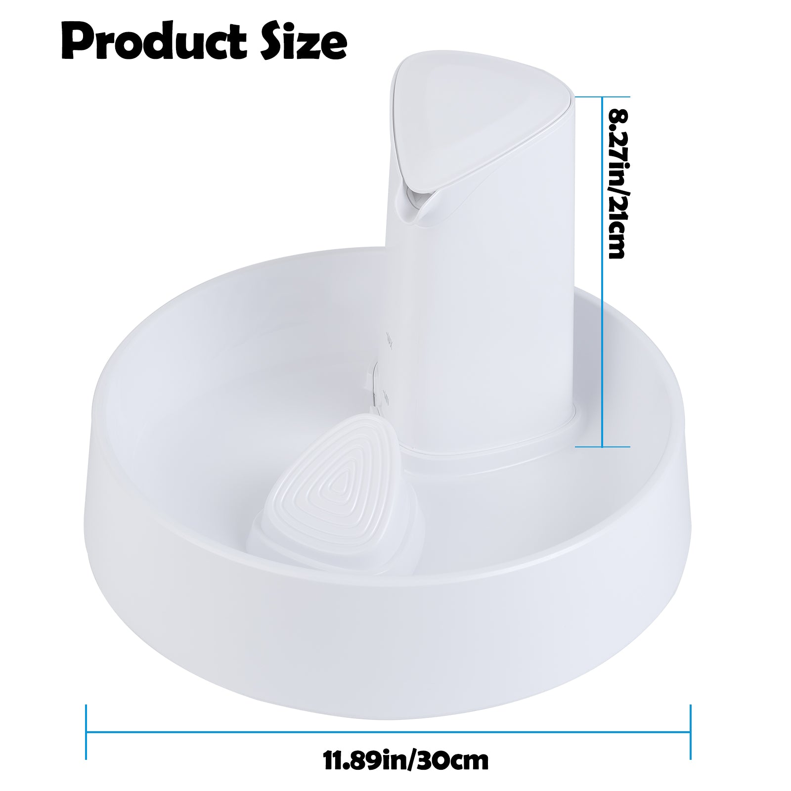 1.5L Cat Fountain LED Pet Water Fountain Ultra Quiet Automatic Pet Water Dispenser with Adjustable Water Flow and Activated Carbon Filter for Dogs, Cats, Birds and Small Animals  White