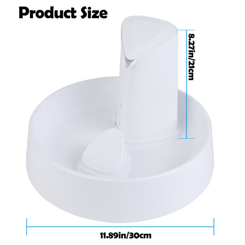 1.5L Cat Fountain LED Pet Water Fountain Ultra Quiet Automatic Pet Water Dispenser with Adjustable Water Flow and Activated Carbon Filter for Dogs, Cats, Birds and Small Animals  White