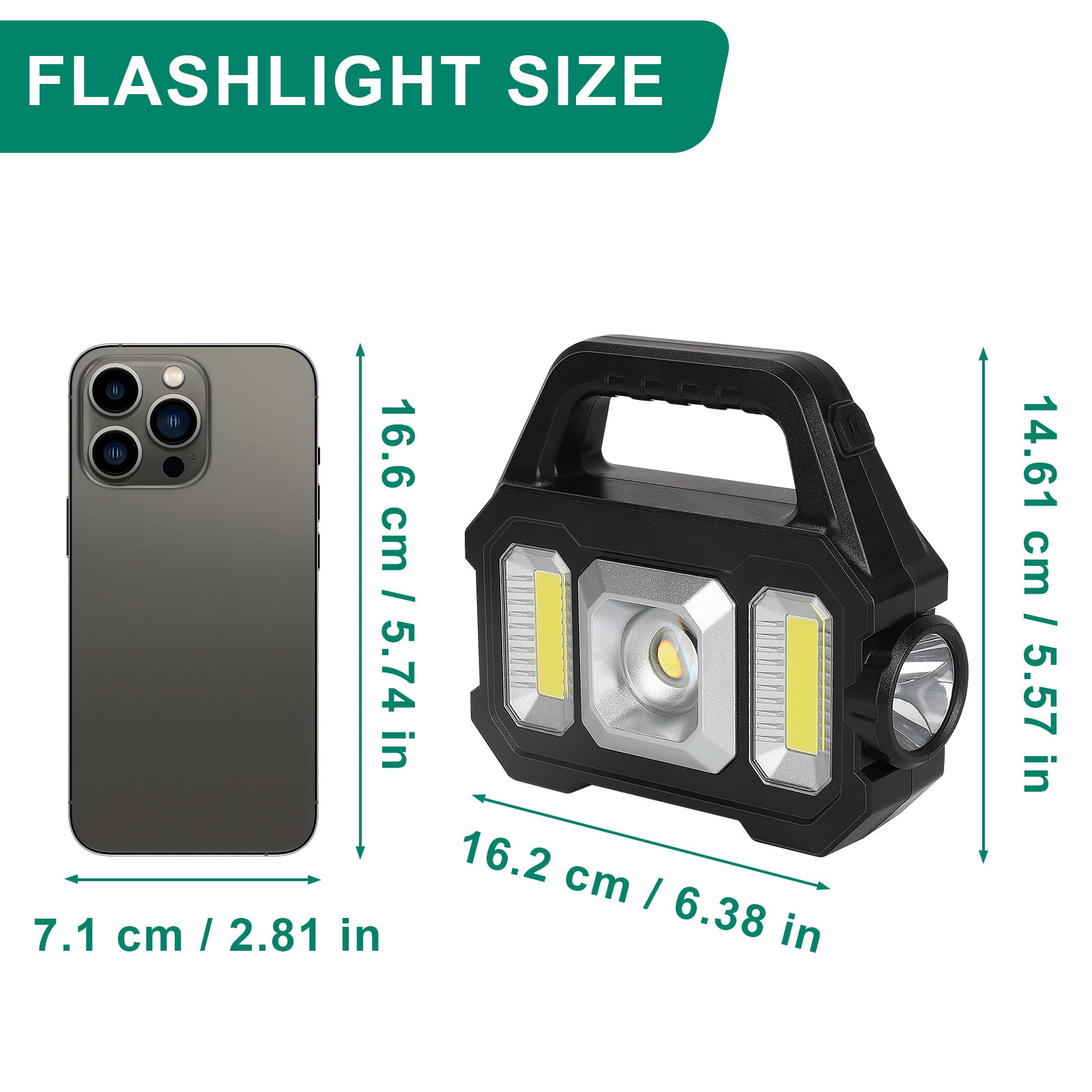 Ultra Bright Solar LED Camping Lantern, Rechargeable Handheld Flashlight & Surround Work Light for Outdoor