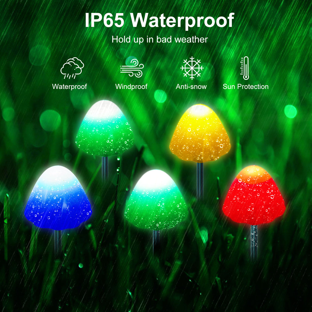 Mini Mushroom LED Solar Power Lights Garden Outdoor Party Decor Lamp Waterproof