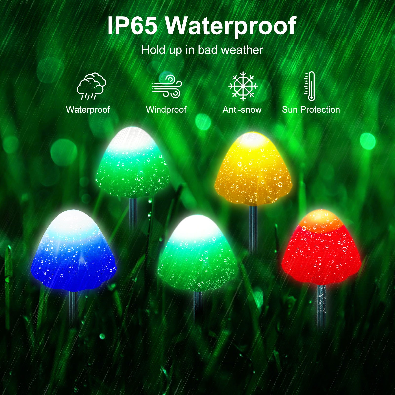 Mini Mushroom LED Solar Power Lights Garden Outdoor Party Decor Lamp Waterproof
