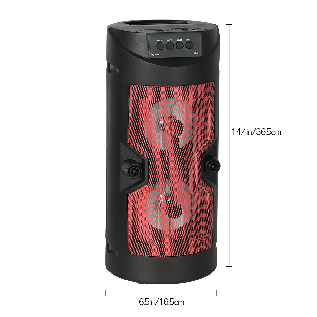 Wireless Bluetooth Karaoke Speaker - Red Dual-Speaker System with Microphone