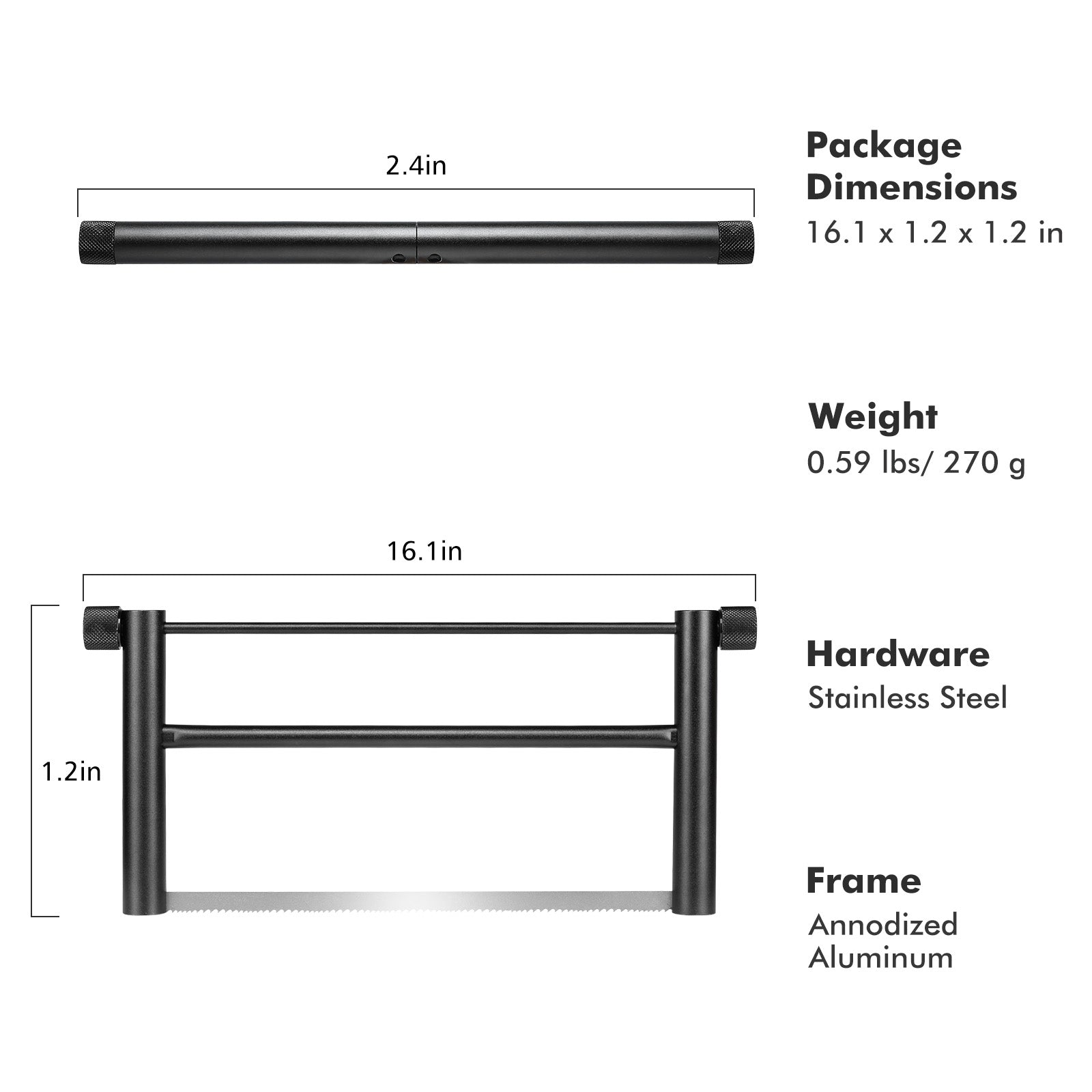 Disassembled Portable Bow Saw, Lightweight Aluminum Frame Camping Hand Saw with Storage Bag for Outdoor Wood Cutting
