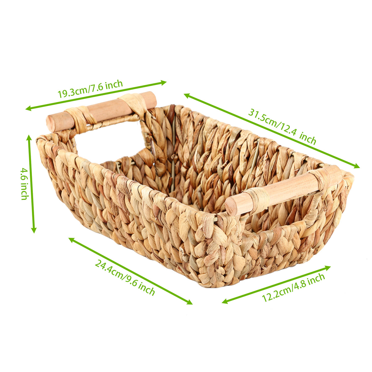 Wicker Storage Baskets for Organizing Hand-Woven Storage Baskets Decorative Organizing bins with Wood Handles for Shelves, Home Organization