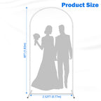 6FT Metal Square Wedding Arch Backdrop Stand Balloon Arched Frame for Ceremony Birthday Party Graduation Anniversary Background Decoration