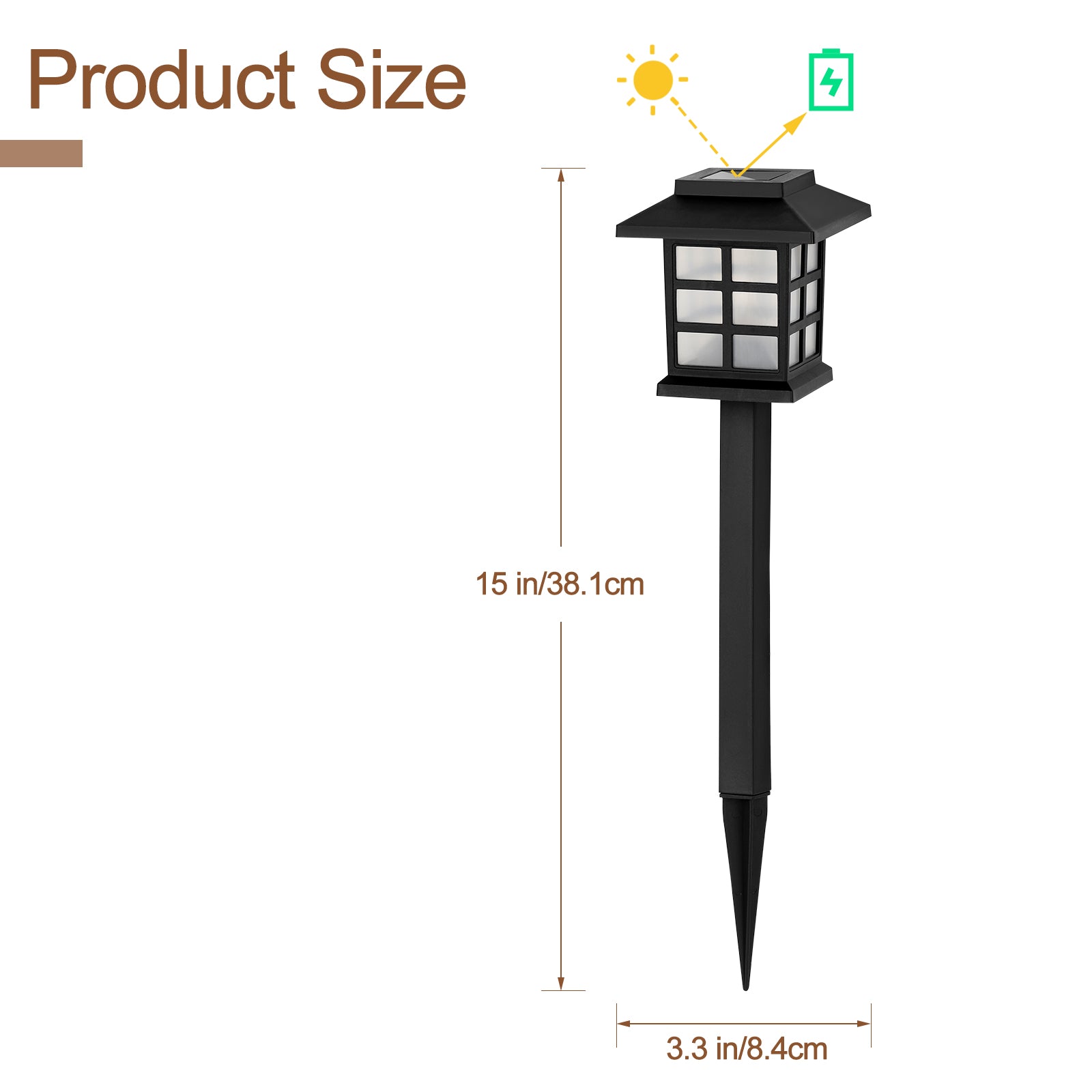 12-Pack Solar Pathway Lights Outdoor, IP44 Waterproof Colored Solar Walkway Lights, Auto On/Off Landscape Spotlights for Yard, Pathway, Driveway & Patio