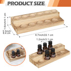 Two-layer Essential Oil Storage Rack, Essential Oil and Nail Polish Display Rack, Compatible with 5/10/15/20ml Bottles, Wooden Essential Oil Rack, Essential Oil Storage Rack, Brown