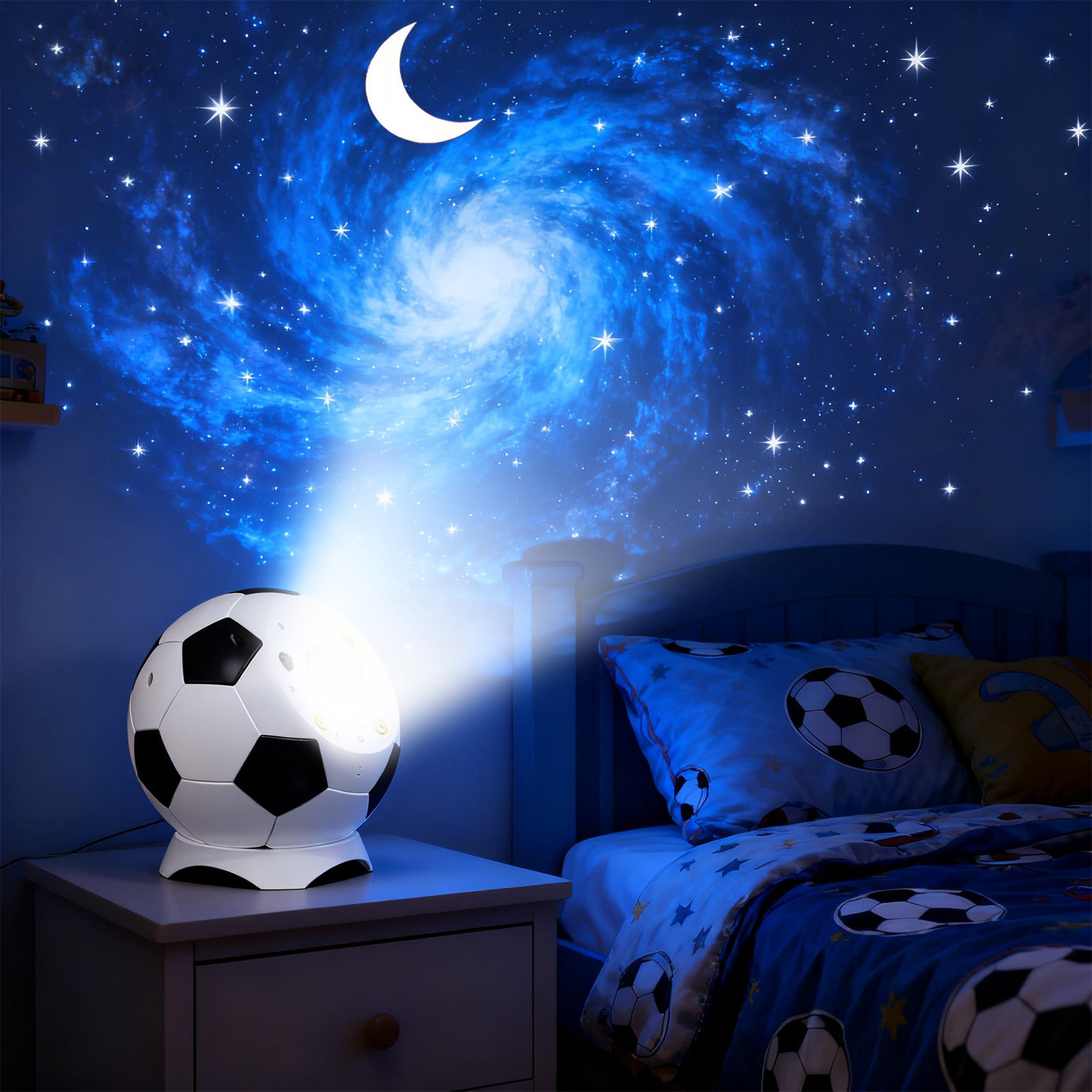 Soccer star light. HD nebula star projector. Galaxy light projector. Ambient light.