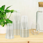 100-Pack 32oz/30oz/24oz Clear Disposable Water Cups - Bulk Plastic Cold Drink Cups for Parties, Weddings & Catering