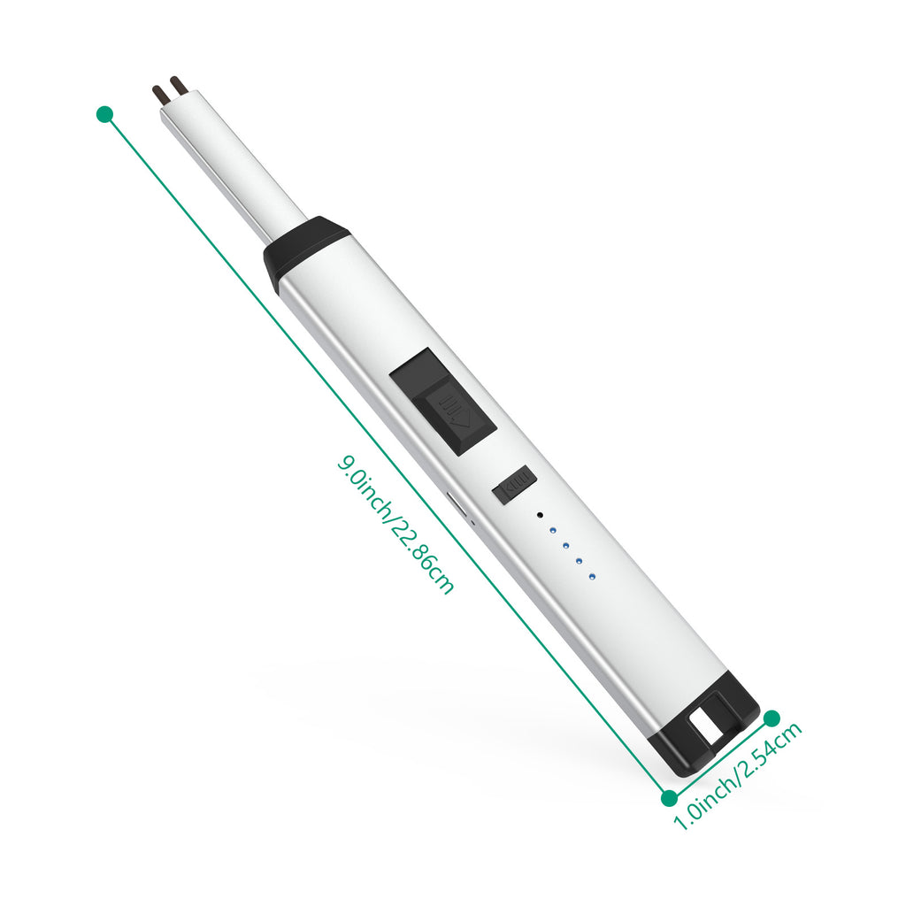 Rechargeable Electric Candle Lighter - USB Flameless Plasma Arc Lighter with Safety Lock & Battery Indicator