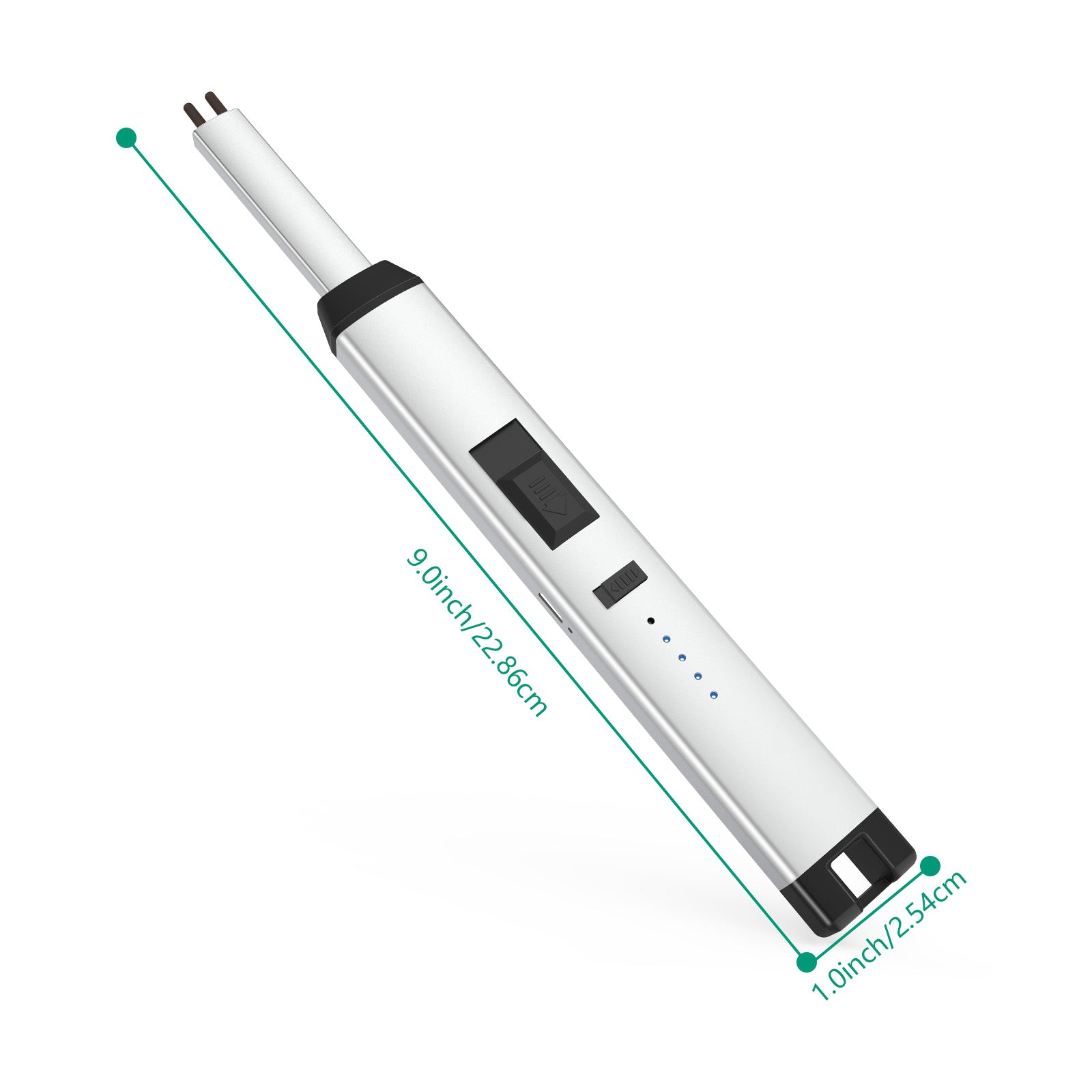 Rechargeable Electric Candle Lighter - USB Flameless Plasma Arc Lighter with Safety Lock & Battery Indicator