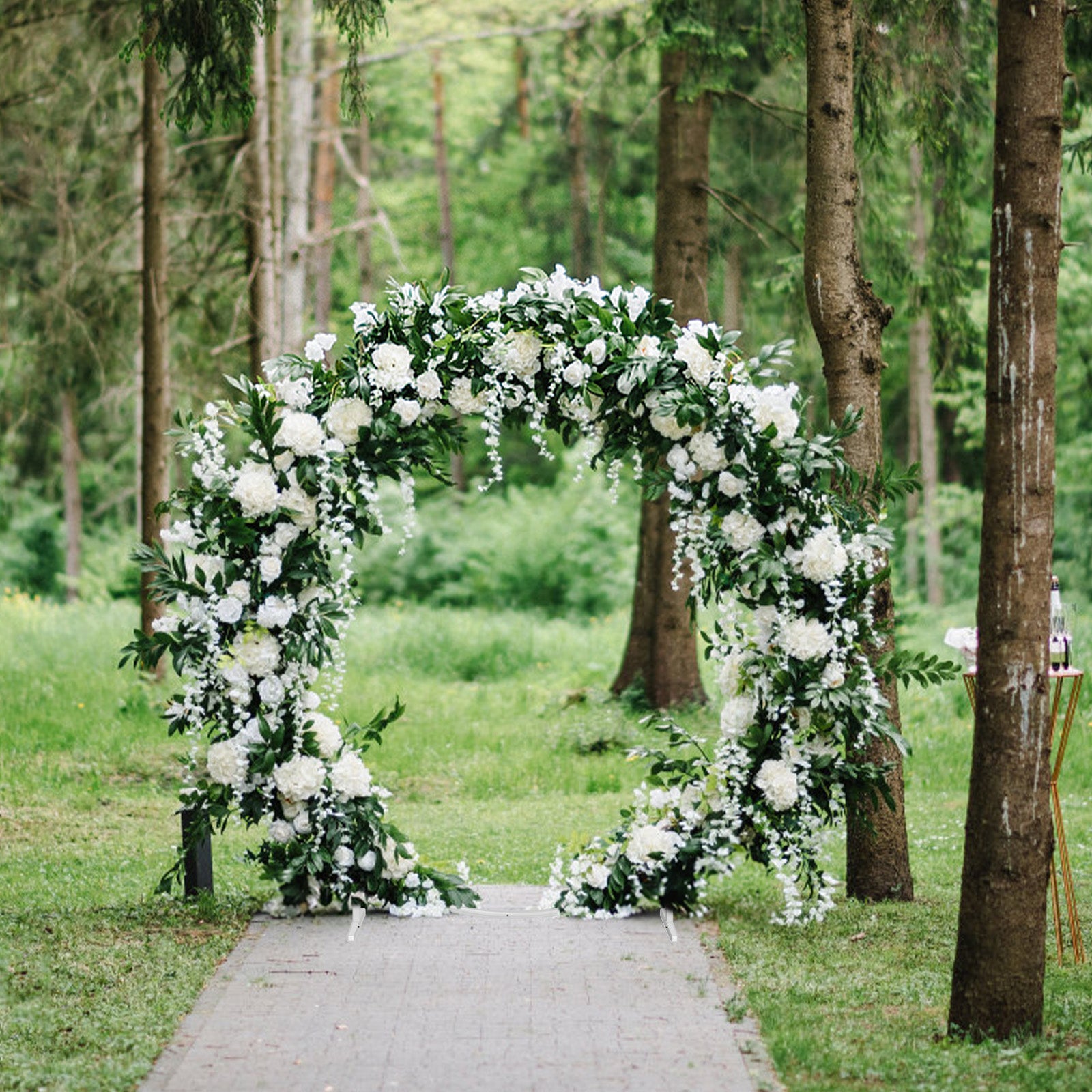 7.2 Feet, Outdoor Garland, Balloon Arch, Metal Round Background Stand, Stable Arch Background Stand, Round Background Stand for Wedding Birthday Party Baby Shower Party Decoration
