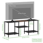 50" Minimalist Entertainment Center | Modern Black TV Stand with Integrated Storage
