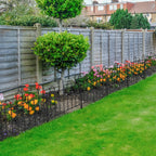 7-Pack Decorative Arched Garden Fence, Black Metal Wire Border Fence for Landscaping & Pets