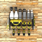 2-Tier Power Tool Organizer, Wall-Mount Drill Holder with Storage Basket for Garage & Workshop