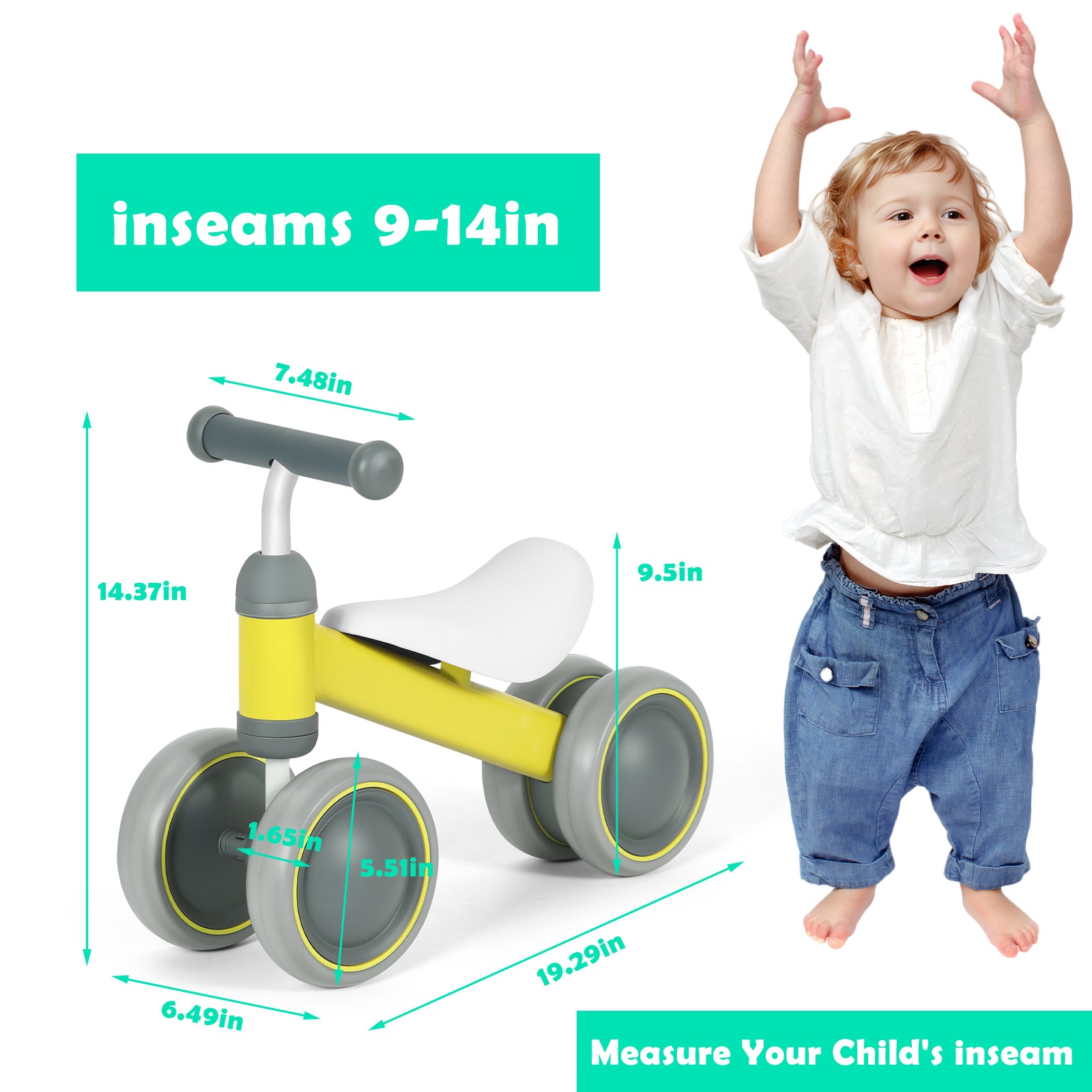 Toddler Balance Bike for 1st Birthday - Beginner Training Bicycle for Boys and Girls Ages 12 Months and Up - Teaches Standing to Riding Skills