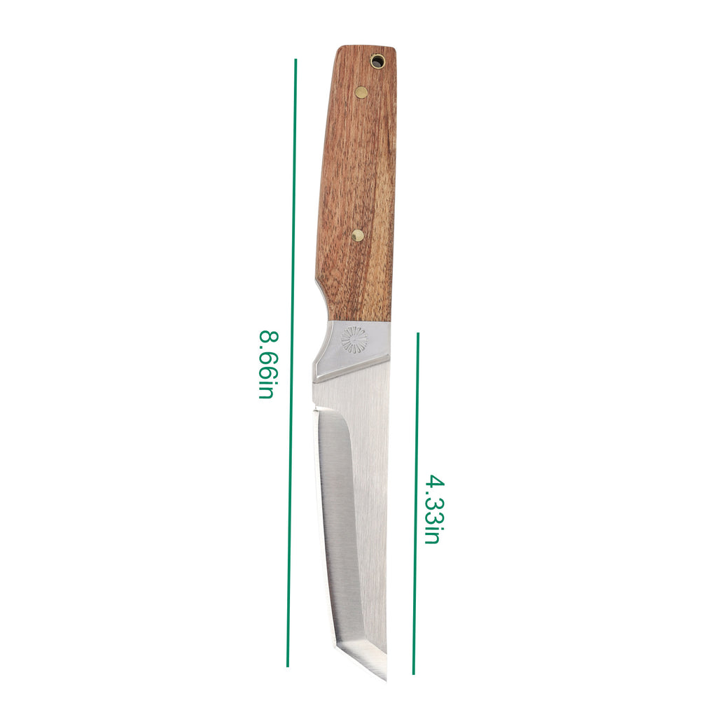 Tactical Fixed Blade Tanto Knife with Nylon Sheath - D2 Steel Outdoor Survival Knife for Camping and EDC