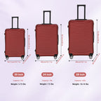 3 pcs Suitcase Set Multi-color Available, Large Capacity Portable ABS Luggage with Spinner Wheels and Combination Lock, Lightweight Luggage Set for Outdoor Travel and Business Trip