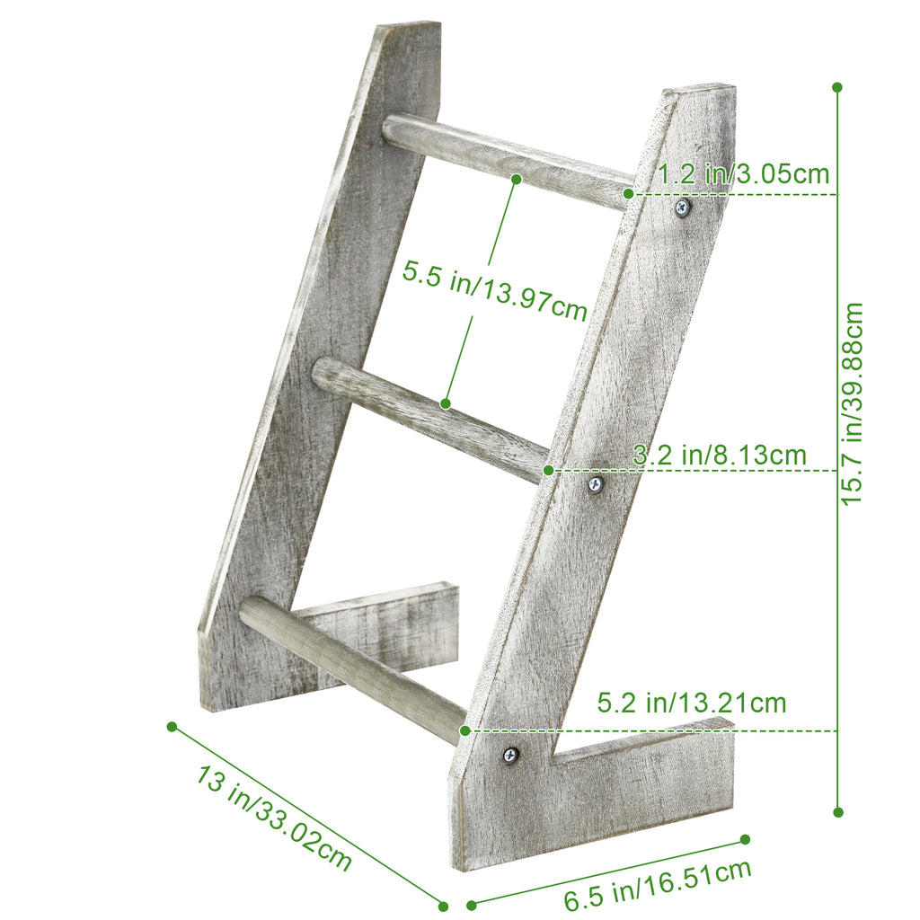 3-Tier Wall Hanging Towel Ladder Farmhouse Whitewashed Mini Hand Towel Rack