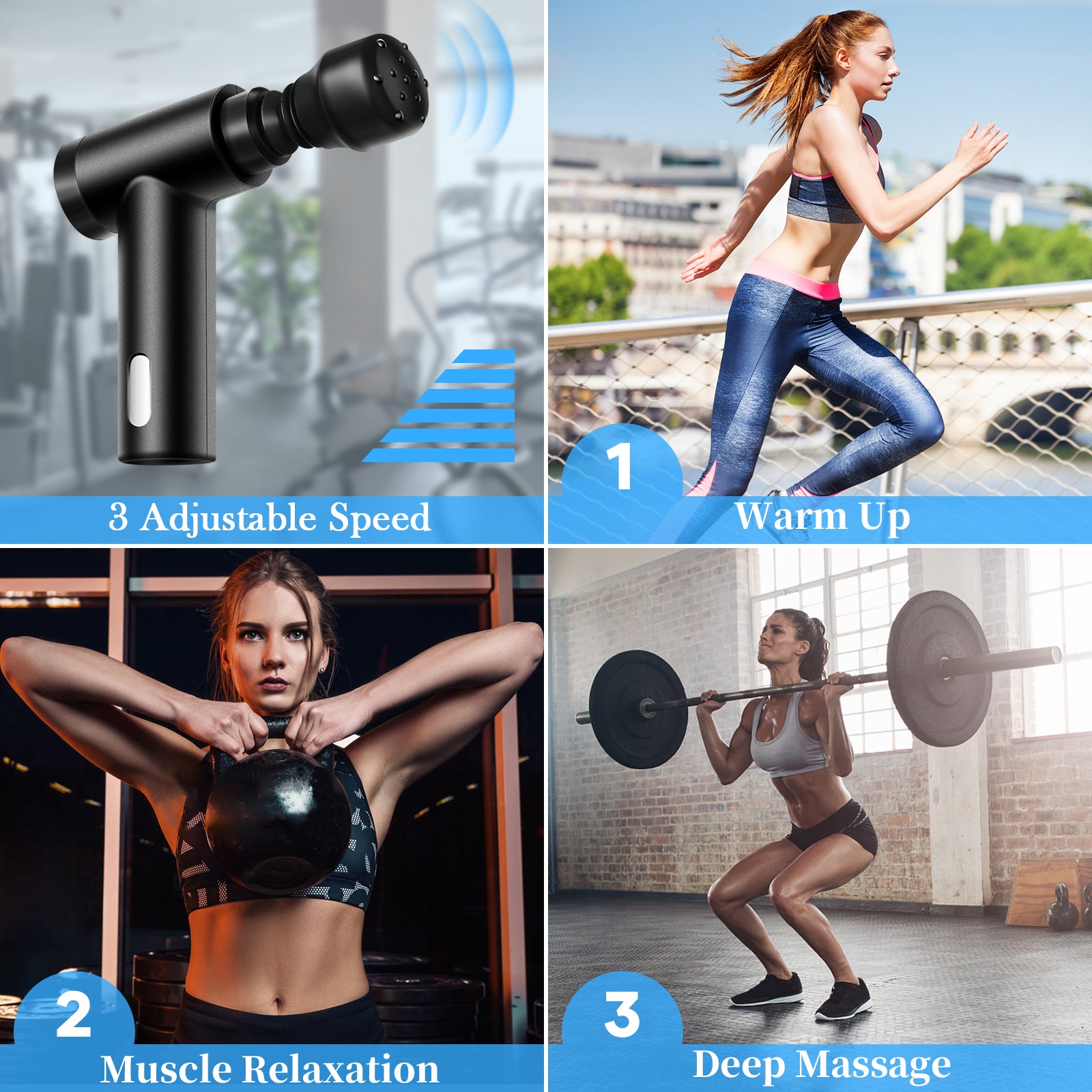 Mini Massage Gun, 3-Speed Ultra-Quiet Percussion Massager, Portable Lightweight Muscle Therapy Gun for Neck, Palm & Sensitive Areas, Ideal Gift for Athletes, Seniors, Women