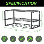 Garage Workshop Wall Tool Organizer, Rustproof Metal Drill Storage Rack, Multi-Purpose Hand & Power Tool Hanging Shelf