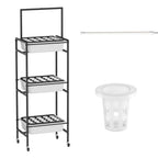3-Tier Indoor Hydroponic Growing System with Integrated LED Cultivation Lamps